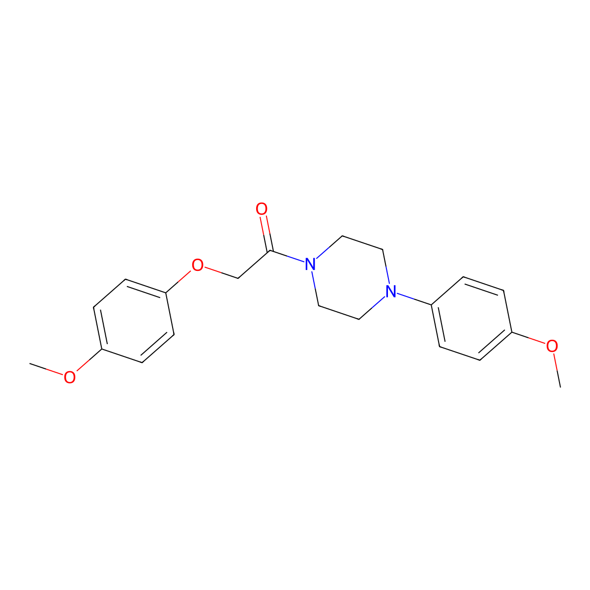 2-(4-Methoxyphenoxy)-1-[4-(4-methoxyphenyl)piperazin-1-yl]ethanone molecular structure, CAS 432017-19-1