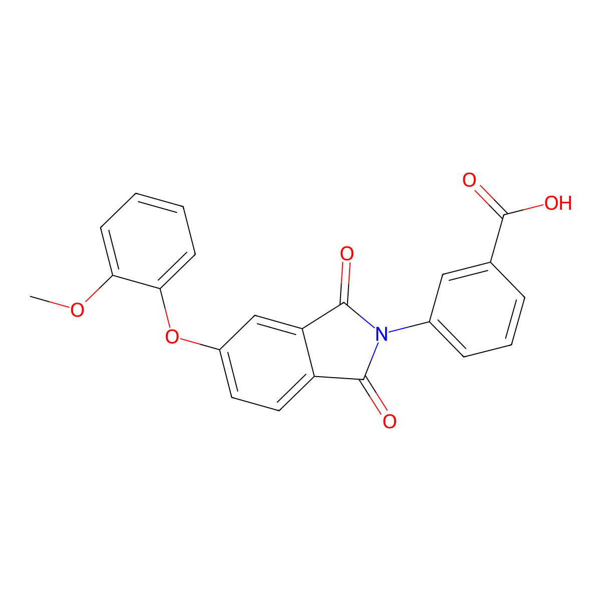 3-[5-(2-Methoxyphenoxy)-1,3-dioxoisoindol-2-yl]benzoic acid molecular structure, CAS 432017-24-8