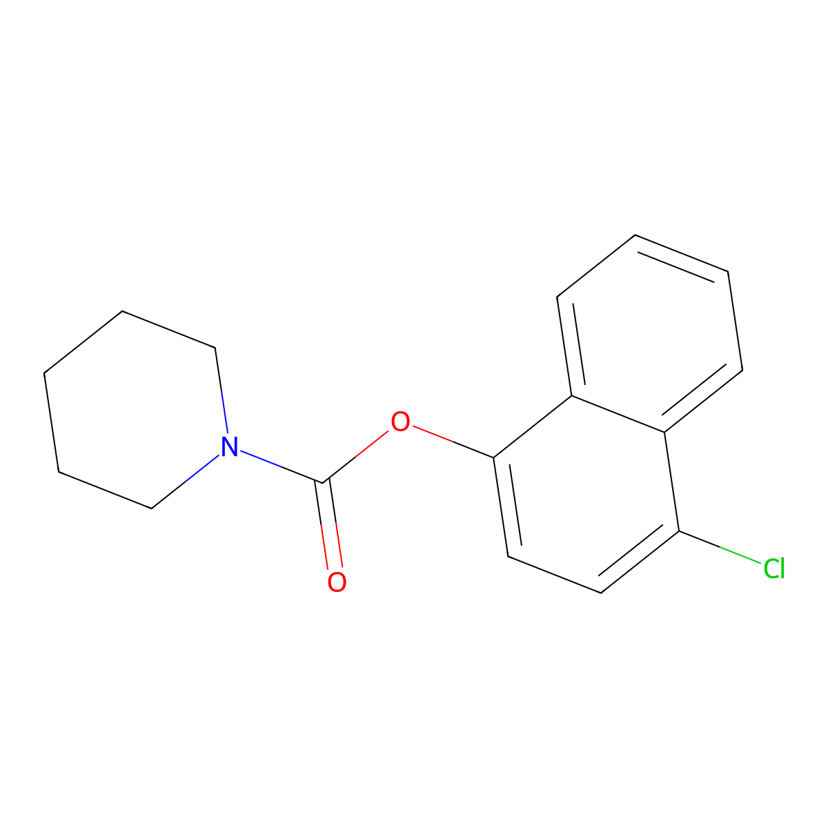 4-Chloronaphthalen-1-yl piperidine-1-carboxylate molecular structure, CAS 432017-28-2