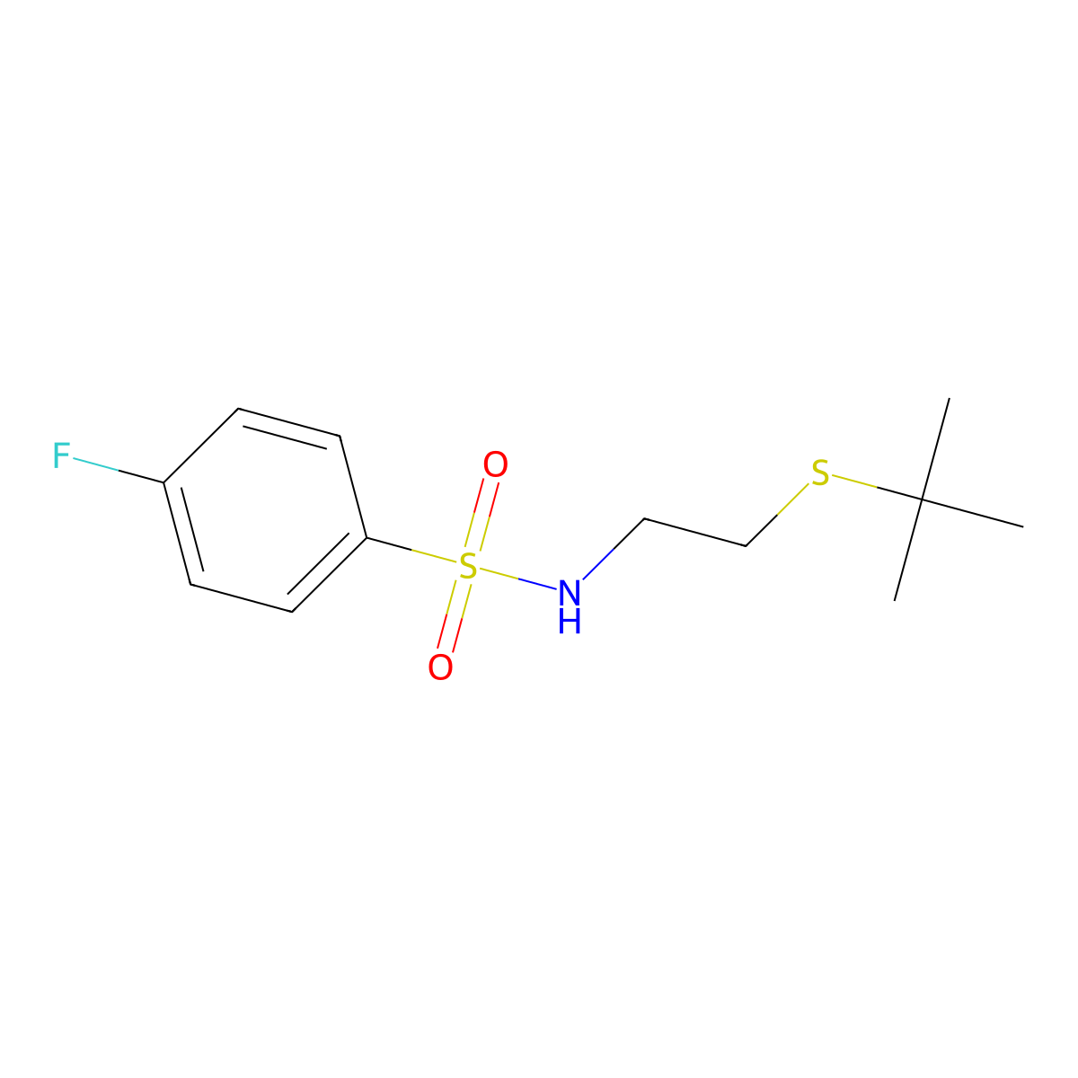 N-[2-(tert-butylsulfanyl)ethyl]-4-fluorobenzenesulfonamide molecular structure, CAS 432017-39-5