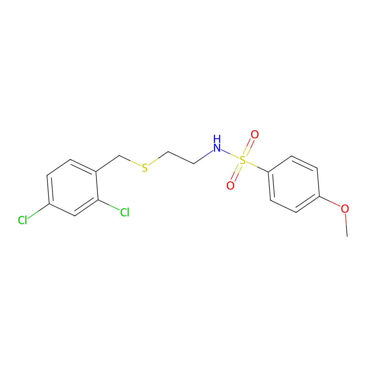 N-{2-[(2,4-dichlorobenzyl)sulfanyl]ethyl}-4-methoxybenzenesulfonamide molecular structure, CAS 432017-44-2