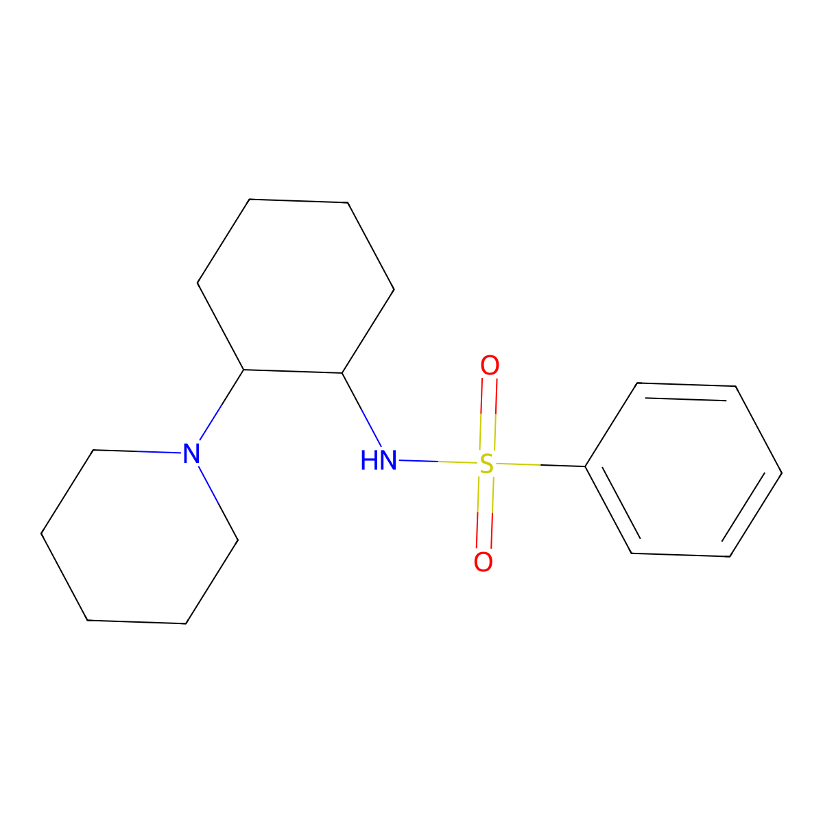 N-(2-Piperidin-1-yl-cyclohexyl)-benzenesulfonamide molecular structure, CAS 432017-72-6