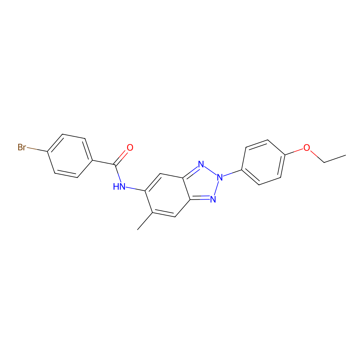 4-bromo-N-[2-(4-ethoxyphenyl)-6-methylbenzotriazol-5-yl]benzamide molecular structure, CAS 432017-79-3