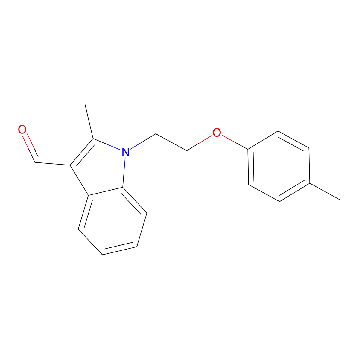 2-methyl-1-[2-(4-methylphenoxy)ethyl]-1H-indole-3-carbaldehyde molecular structure, CAS 432017-93-1