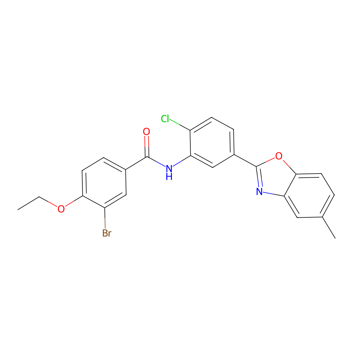 3-bromo-N-[2-chloro-5-(5-methyl-1,3-benzoxazol-2-yl)phenyl]-4-ethoxybenzamide molecular structure, CAS 432017-98-6