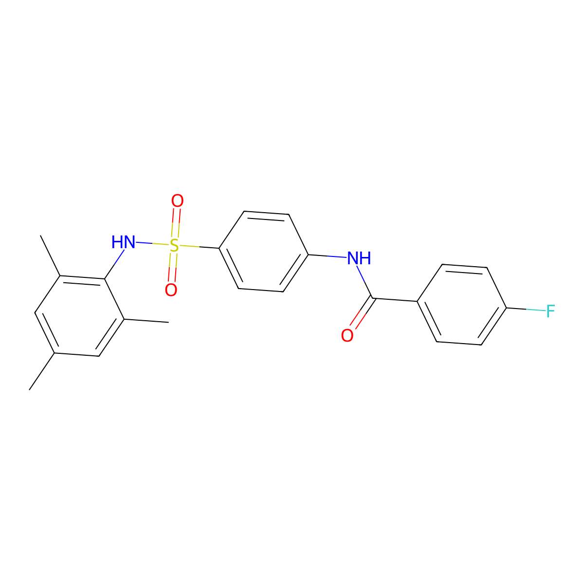 4-fluoro-N-{4-[(mesitylamino)sulfonyl]phenyl}benzamide molecular structure, CAS 432018-08-1