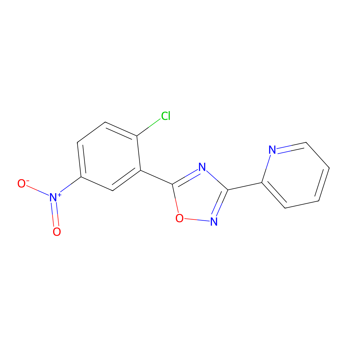 5-(2-Chloro-5-nitrophenyl)-3-(pyridin-2-yl)-1,2,4-oxadiazole molecular structure, CAS 432018-14-9