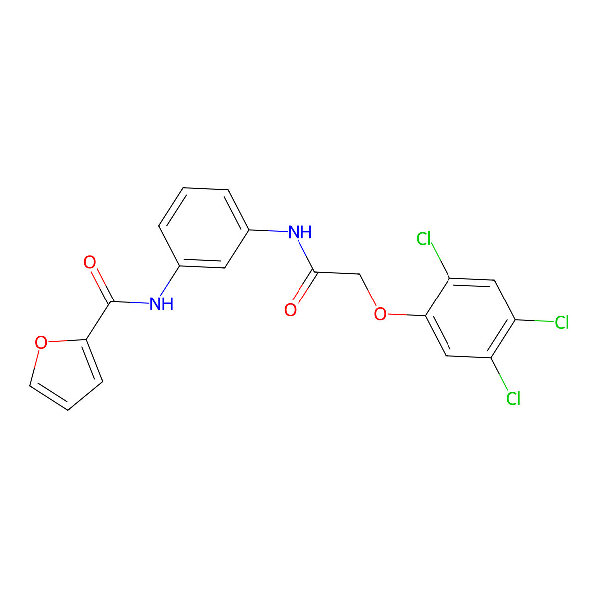N-[3-[[2-(2,4,5-trichlorophenoxy)acetyl]amino]phenyl]furan-2-carboxamide molecular structure, CAS 432018-34-3