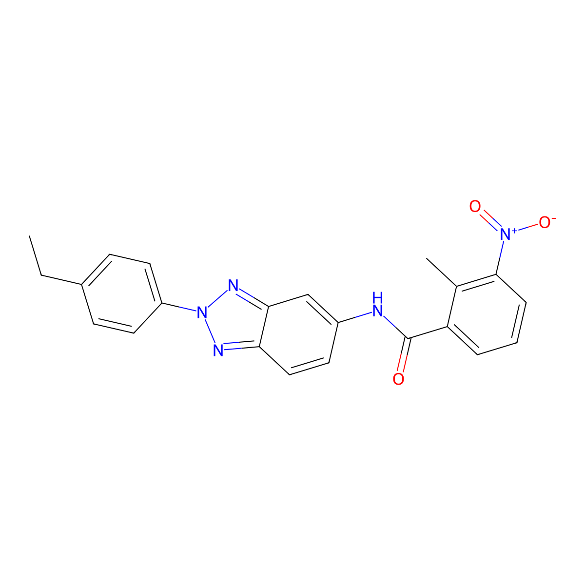 N-[2-(4-ethylphenyl)benzotriazol-5-yl]-2-methyl-3-nitrobenzamide molecular structure, CAS 432018-39-8