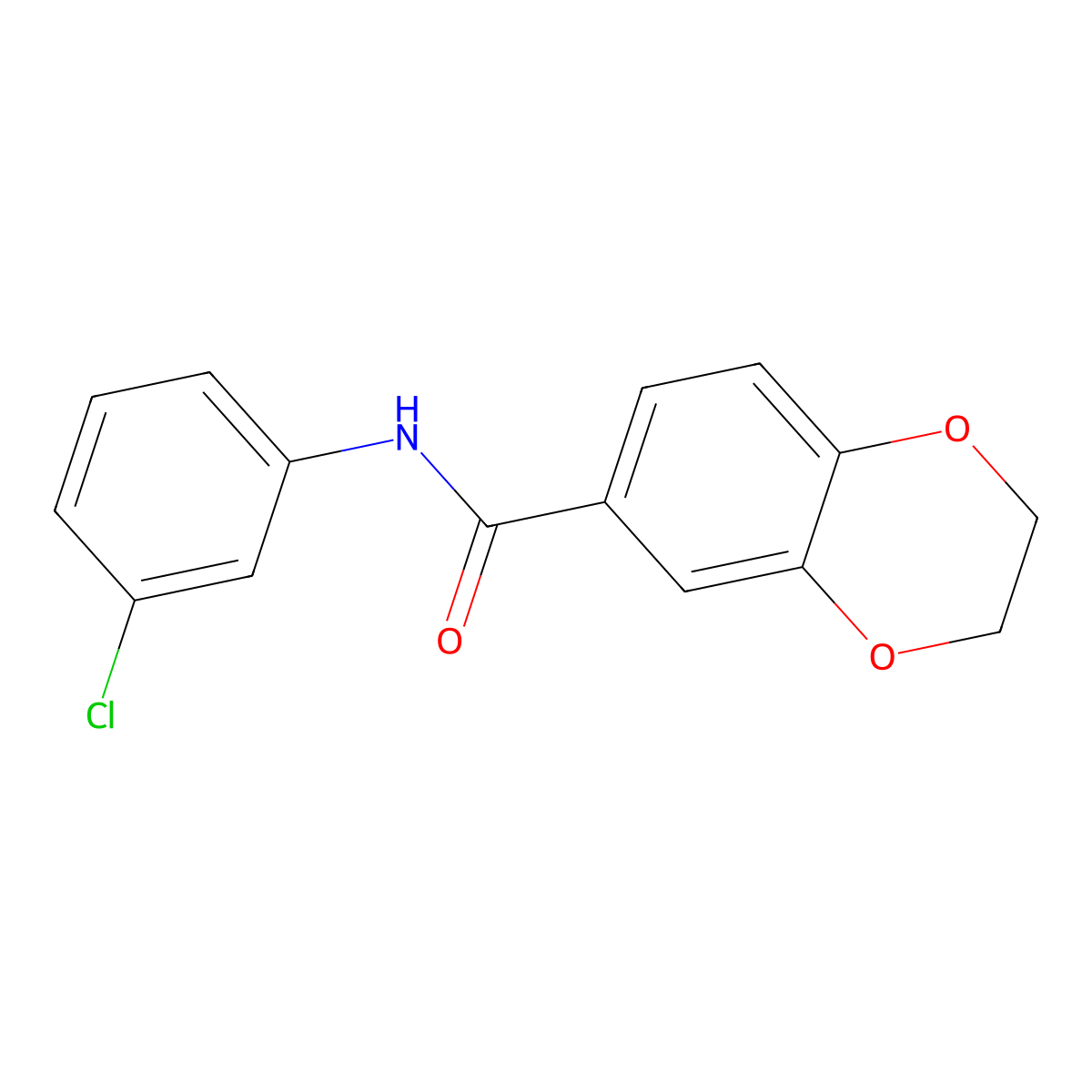 N-(3-chlorophenyl)-2,3-dihydro-1,4-benzodioxine-6-carboxamide molecular structure, CAS 432018-57-0