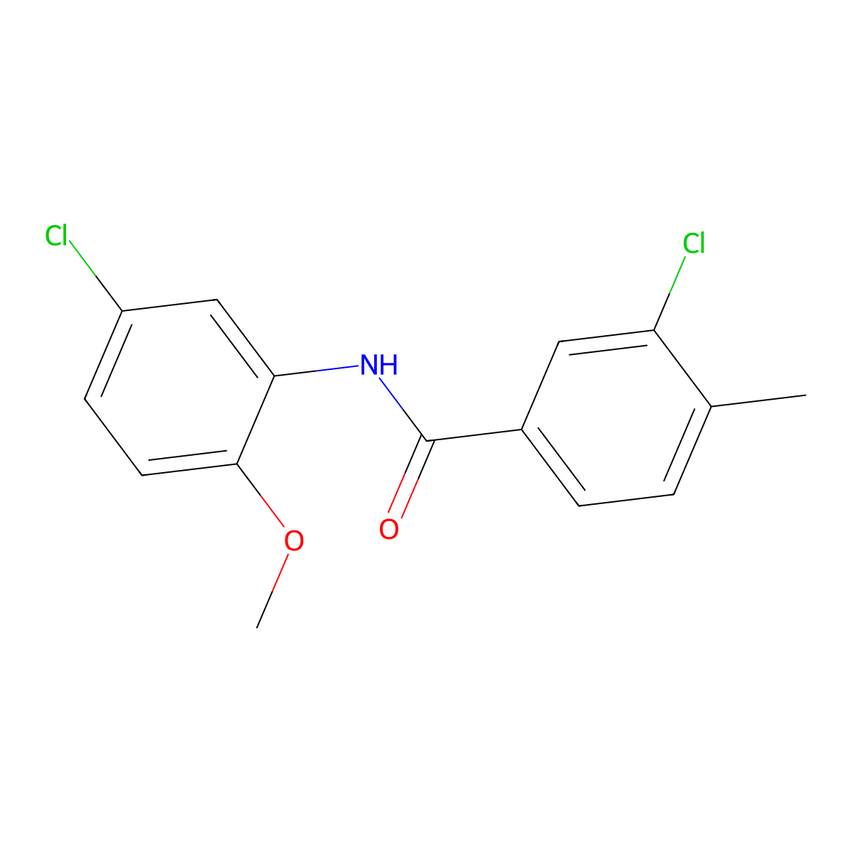 3-chloro-N-(5-chloro-2-methoxyphenyl)-4-methylbenzamide molecular structure, CAS 432018-58-1
