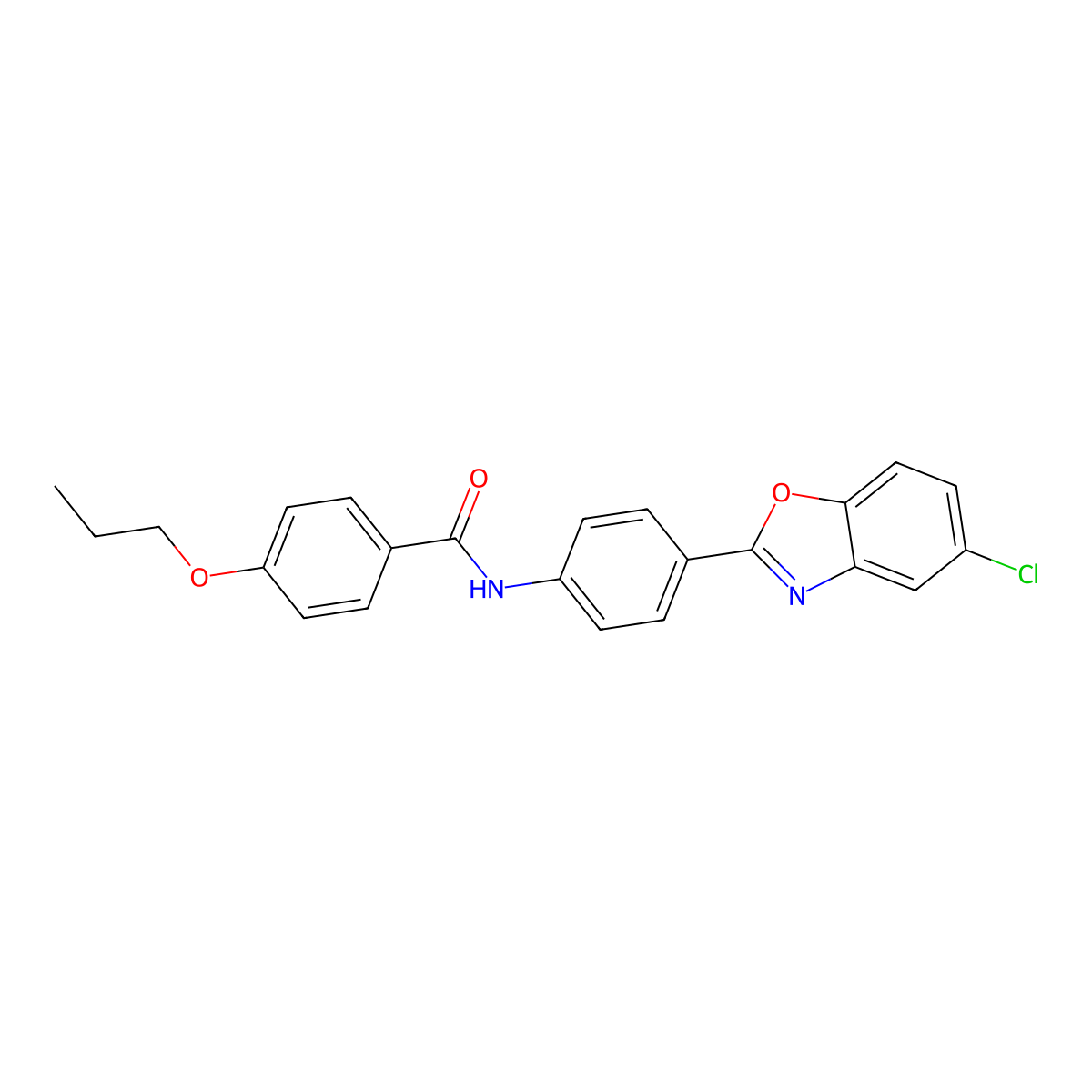 N-[4-(5-chloro-1,3-benzoxazol-2-yl)phenyl]-4-propoxybenzamide molecular structure, CAS 432018-60-5