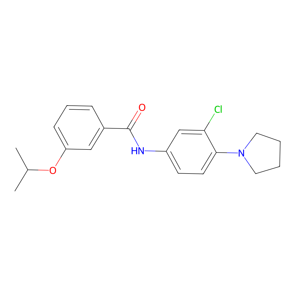 N-(3-chloro-4-pyrrolidin-1-ylphenyl)-3-propan-2-yloxybenzamide molecular structure, CAS 432018-68-3