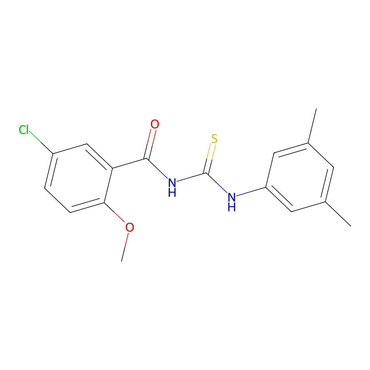 5-chloro-N-[(3,5-dimethylphenyl)carbamothioyl]-2-methoxybenzamide molecular structure, CAS 432018-72-9