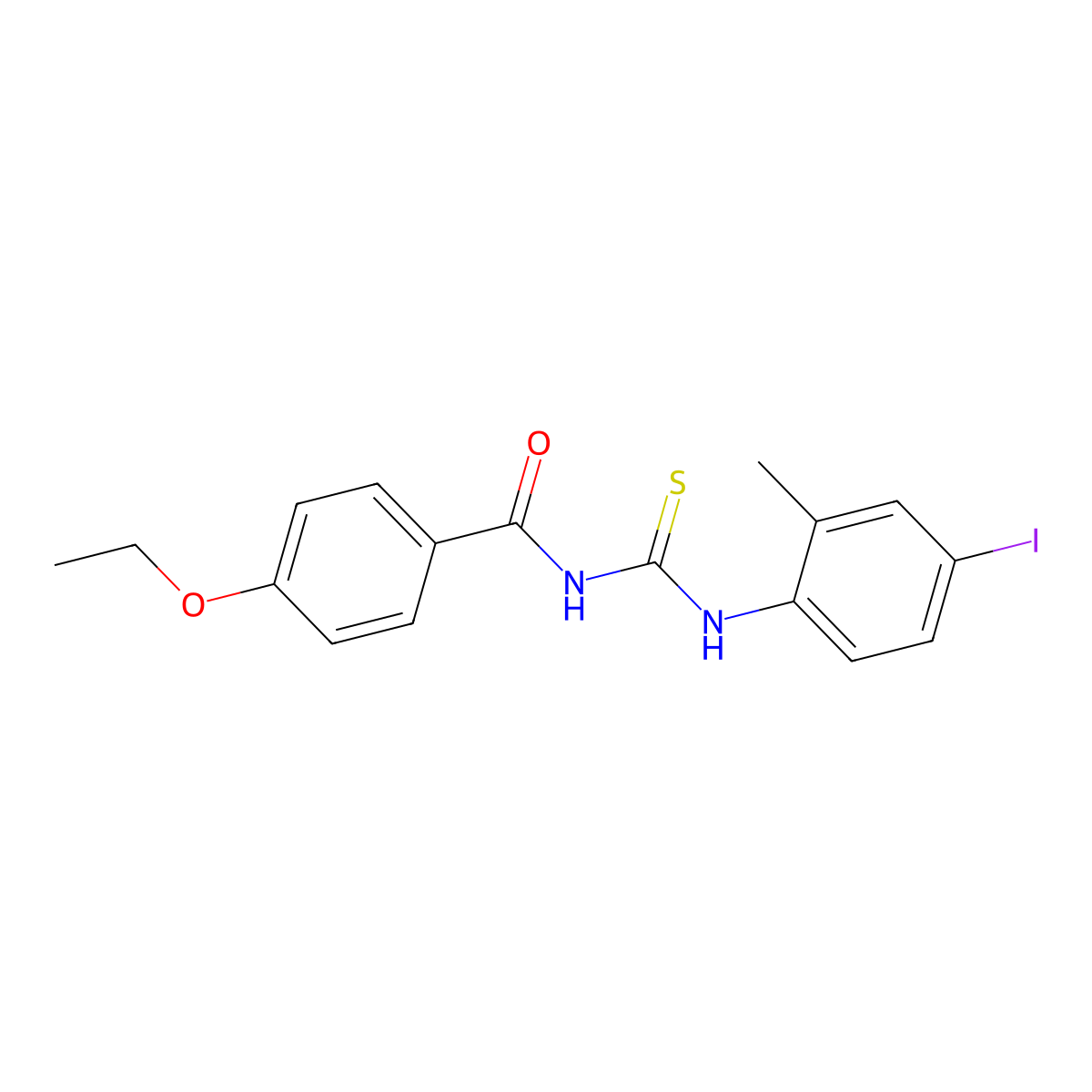 4-ethoxy-N-[(4-iodo-2-methylphenyl)carbamothioyl]benzamide molecular structure, CAS 432018-73-0