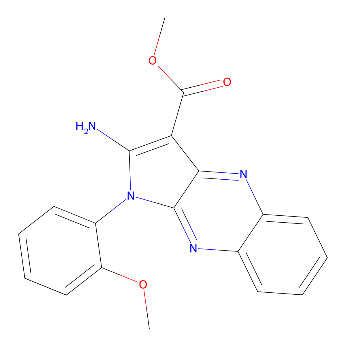 methyl 2-amino-1-(2-methoxyphenyl)-1H-pyrrolo[2,3-b]quinoxaline-3-carboxylate molecular structure, CAS 432018-84-3