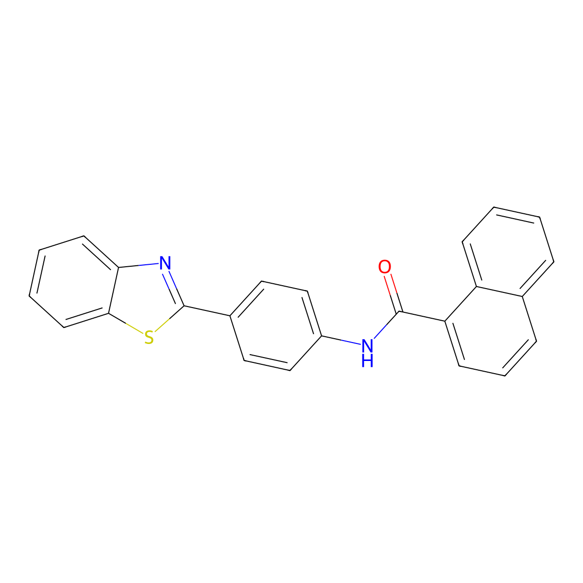 N-[4-(1,3-benzothiazol-2-yl)phenyl]naphthalene-1-carboxamide molecular structure, CAS 432019-04-0