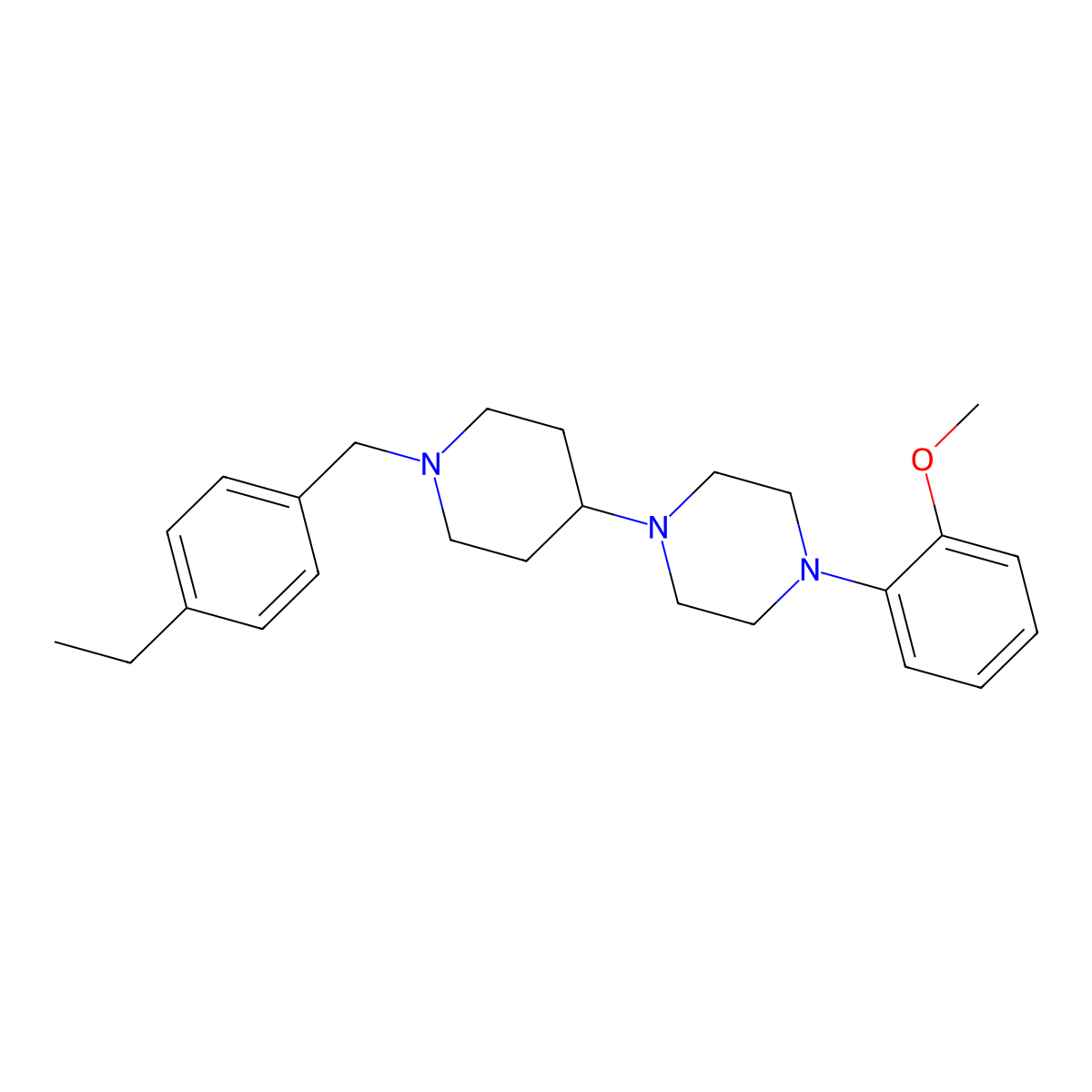 1-[1-[(4-Ethylphenyl)methyl]piperidin-4-yl]-4-(2-methoxyphenyl)piperazine molecular structure, CAS 432019-09-5