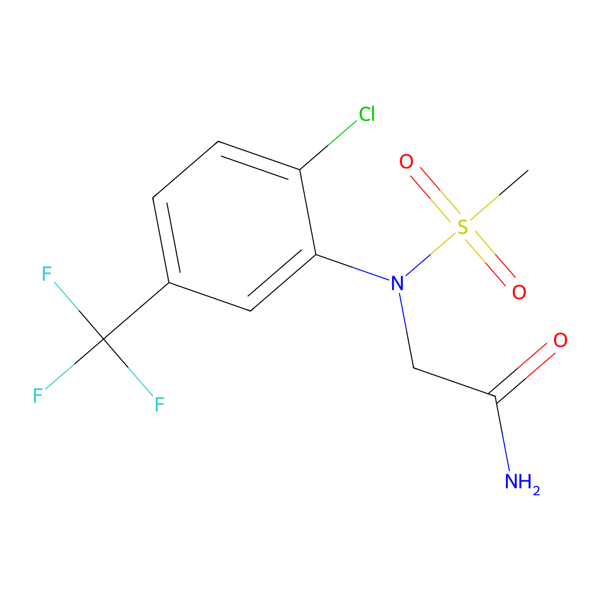 2-[2-chloro-N-methylsulfonyl-5-(trifluoromethyl)anilino]acetamide molecular structure, CAS 432019-10-8