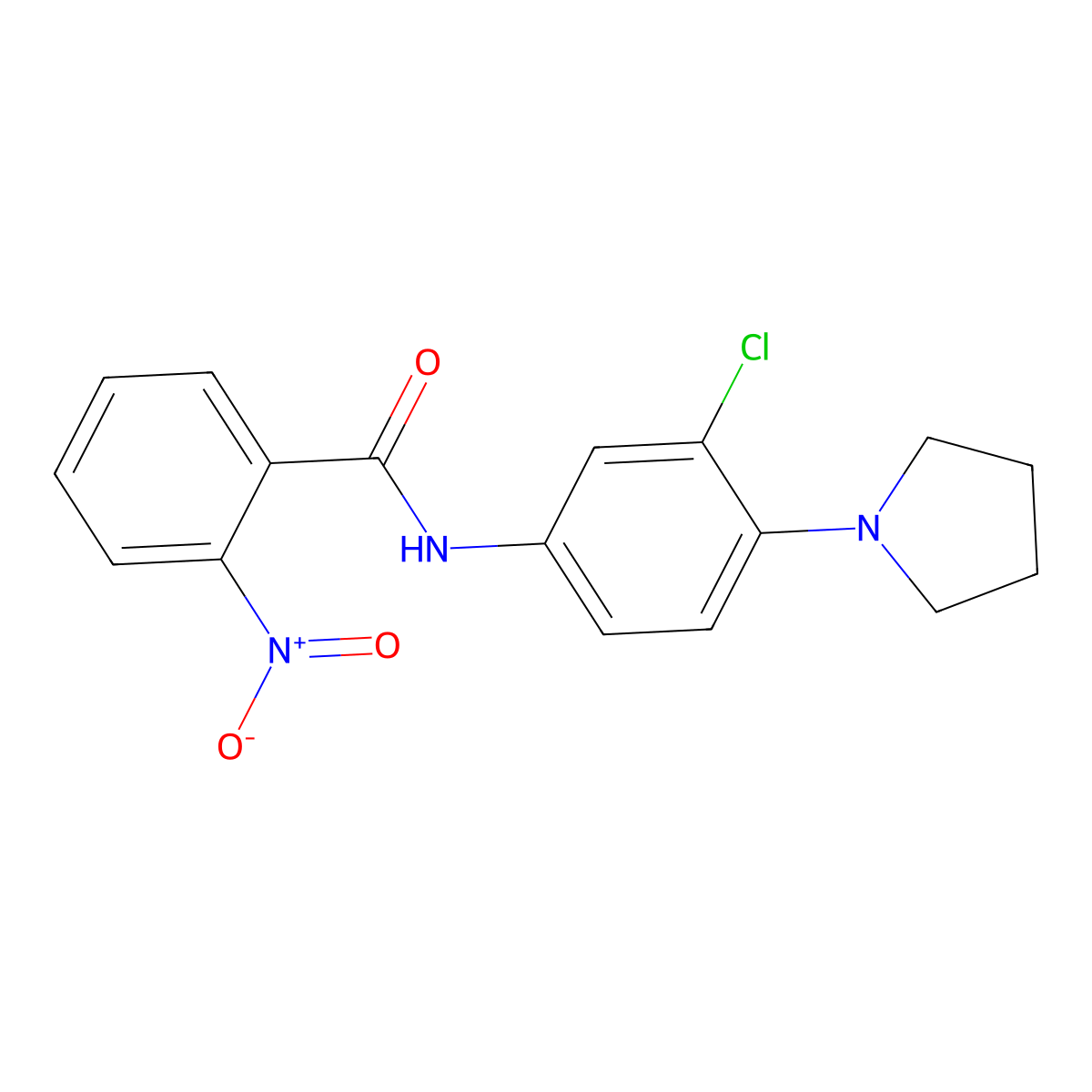 N-[3-chloro-4-(1-pyrrolidinyl)phenyl]-2-nitrobenzamide molecular structure, CAS 432019-21-1