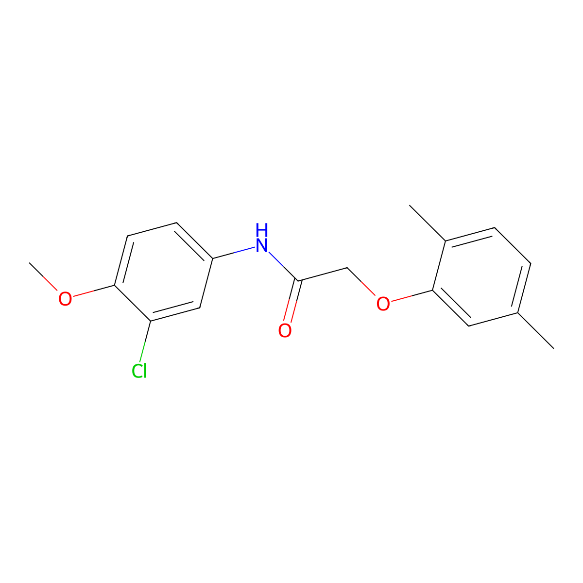 N-(3-chloro-4-methoxyphenyl)-2-(2,5-dimethylphenoxy)acetamide molecular structure, CAS 432019-38-0