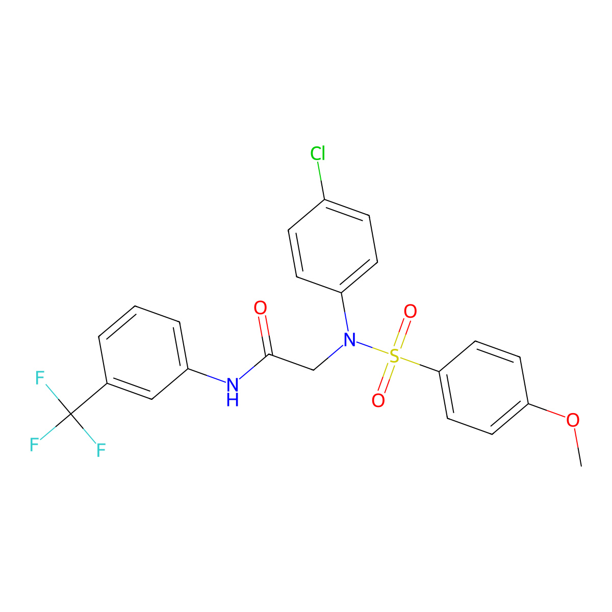 2-(4-chloro-N-(4-methoxyphenyl)sulfonylanilino)-N-[3-(trifluoromethyl)phenyl]acetamide molecular structure, CAS 432019-57-3
