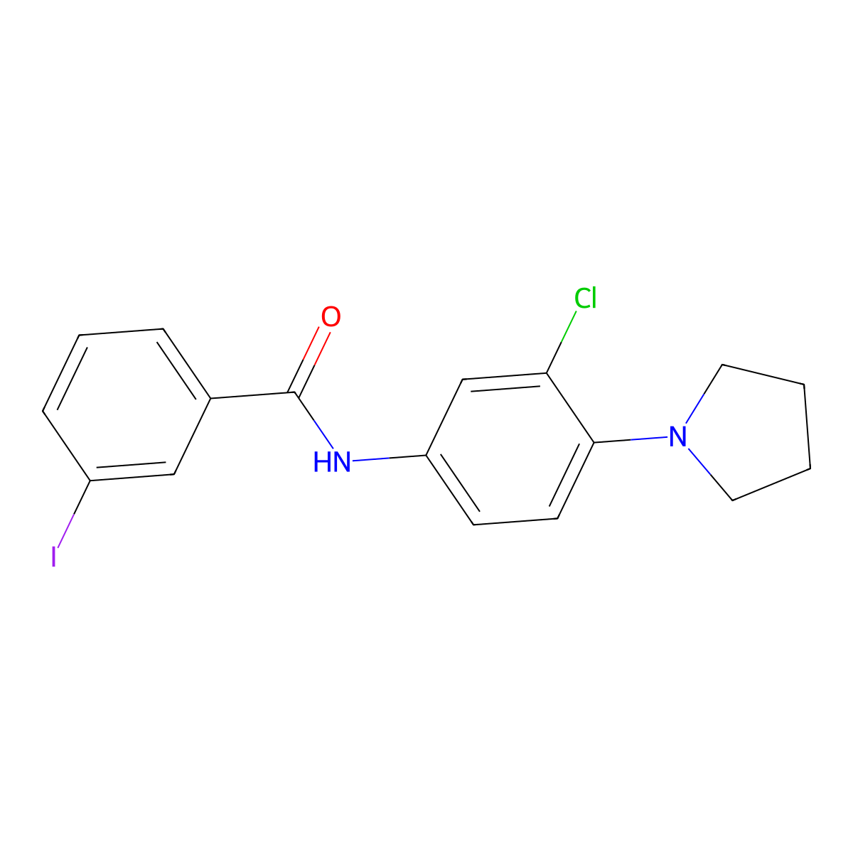 N-[3-chloro-4-(pyrrolidin-1-yl)phenyl]-3-iodobenzamide molecular structure, CAS 432019-66-4