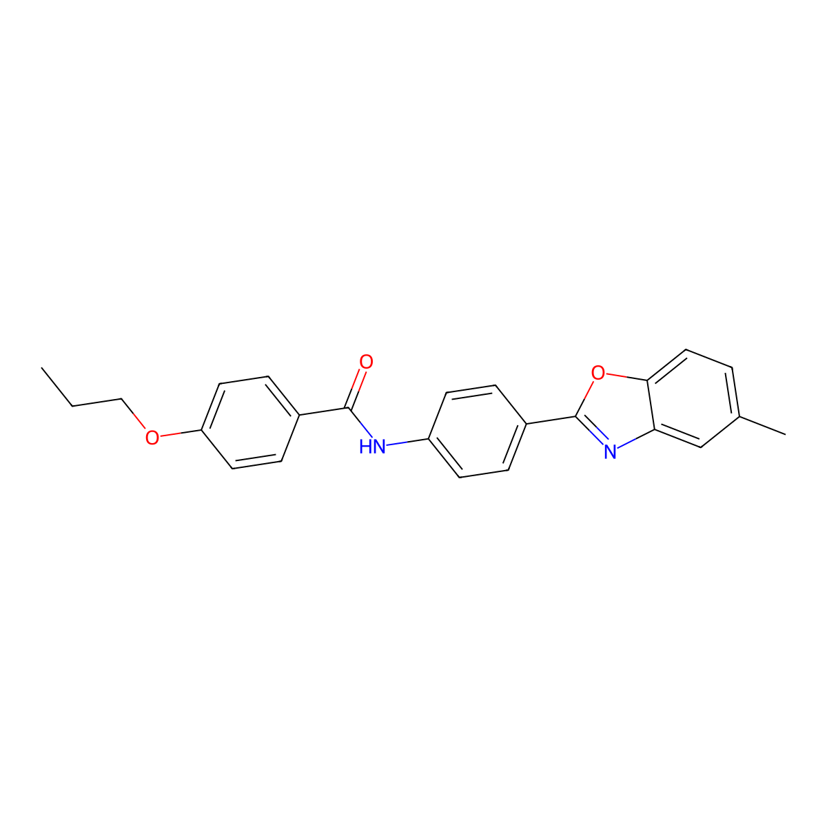 N-[4-(5-methyl-1,3-benzoxazol-2-yl)phenyl]-4-propoxybenzamide molecular structure, CAS 432019-70-0