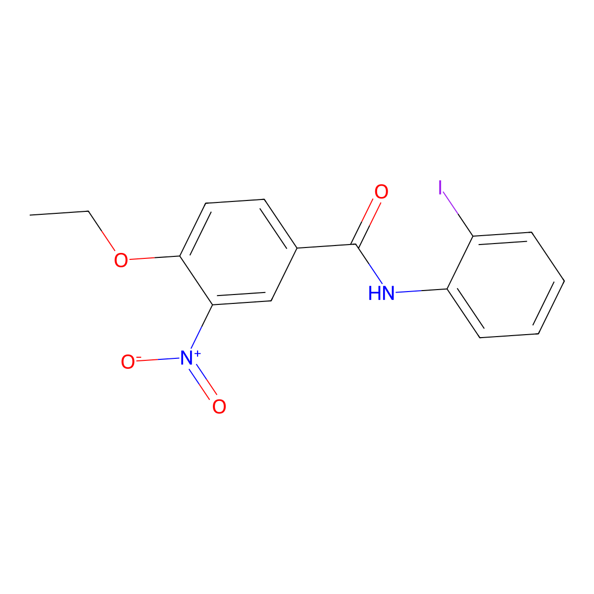 4-ethoxy-N-(2-iodophenyl)-3-nitrobenzamide molecular structure, CAS 432019-82-4