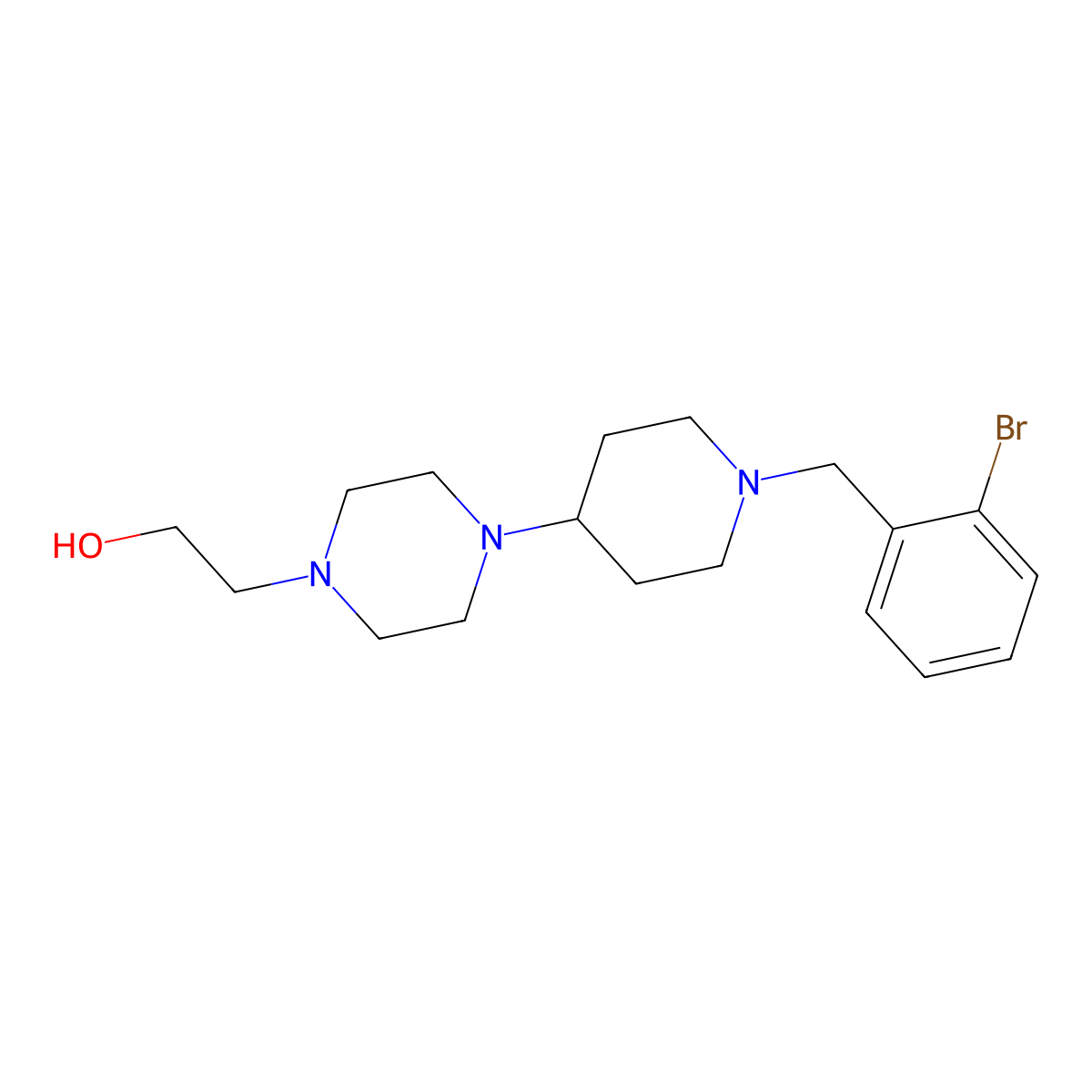 2-[4-[1-[(2-Bromophenyl)methyl]piperidin-4-yl]piperazin-1-yl]ethanol molecular structure, CAS 432019-90-4