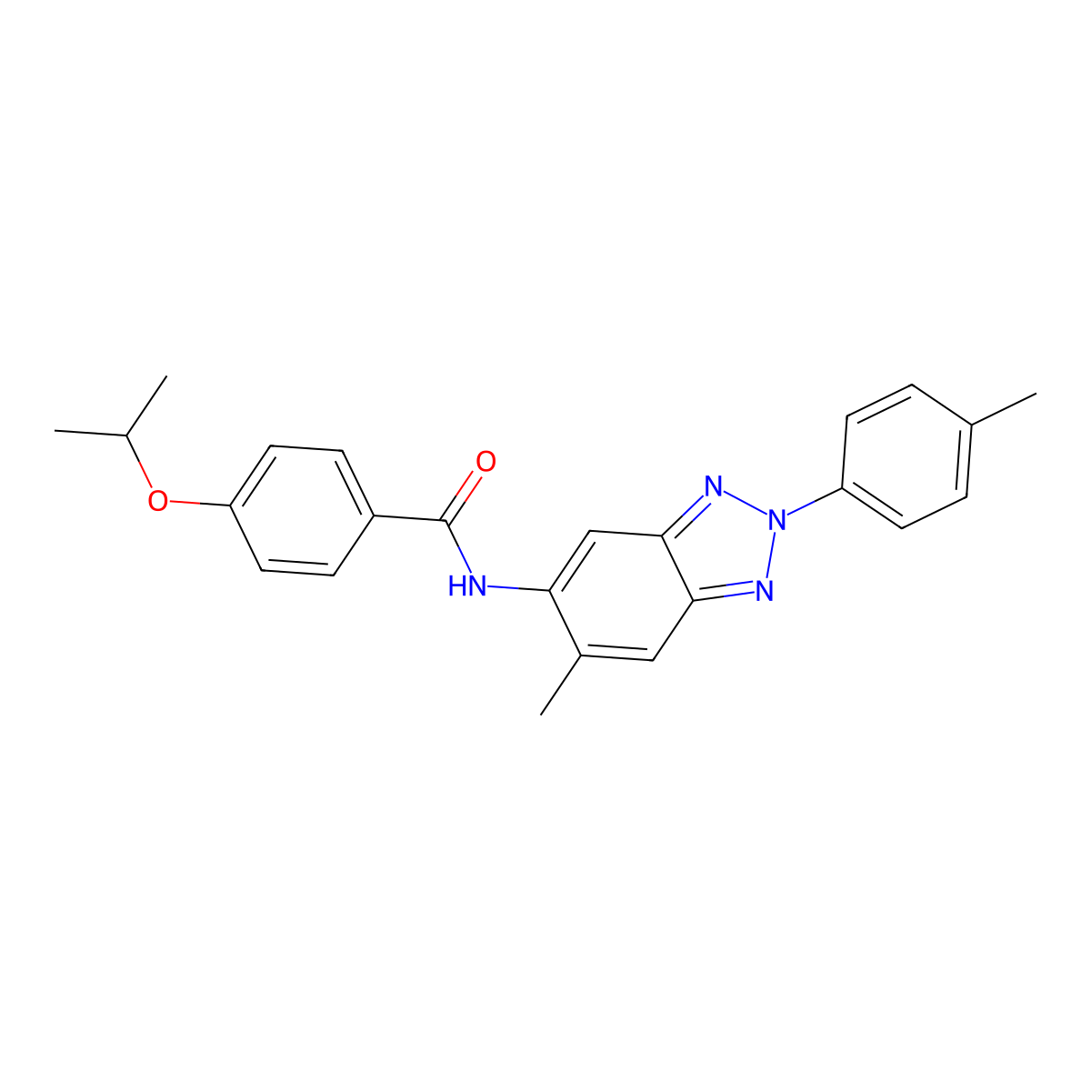 N-[6-methyl-2-(4-methylphenyl)benzotriazol-5-yl]-4-propan-2-yloxybenzamide molecular structure, CAS 432020-02-5