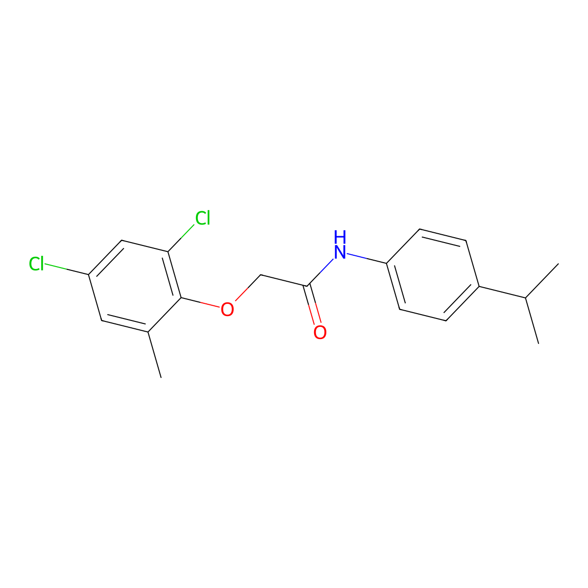 2-(2,4-dichloro-6-methylphenoxy)-N-(4-propan-2-ylphenyl)acetamide molecular structure, CAS 432020-13-8