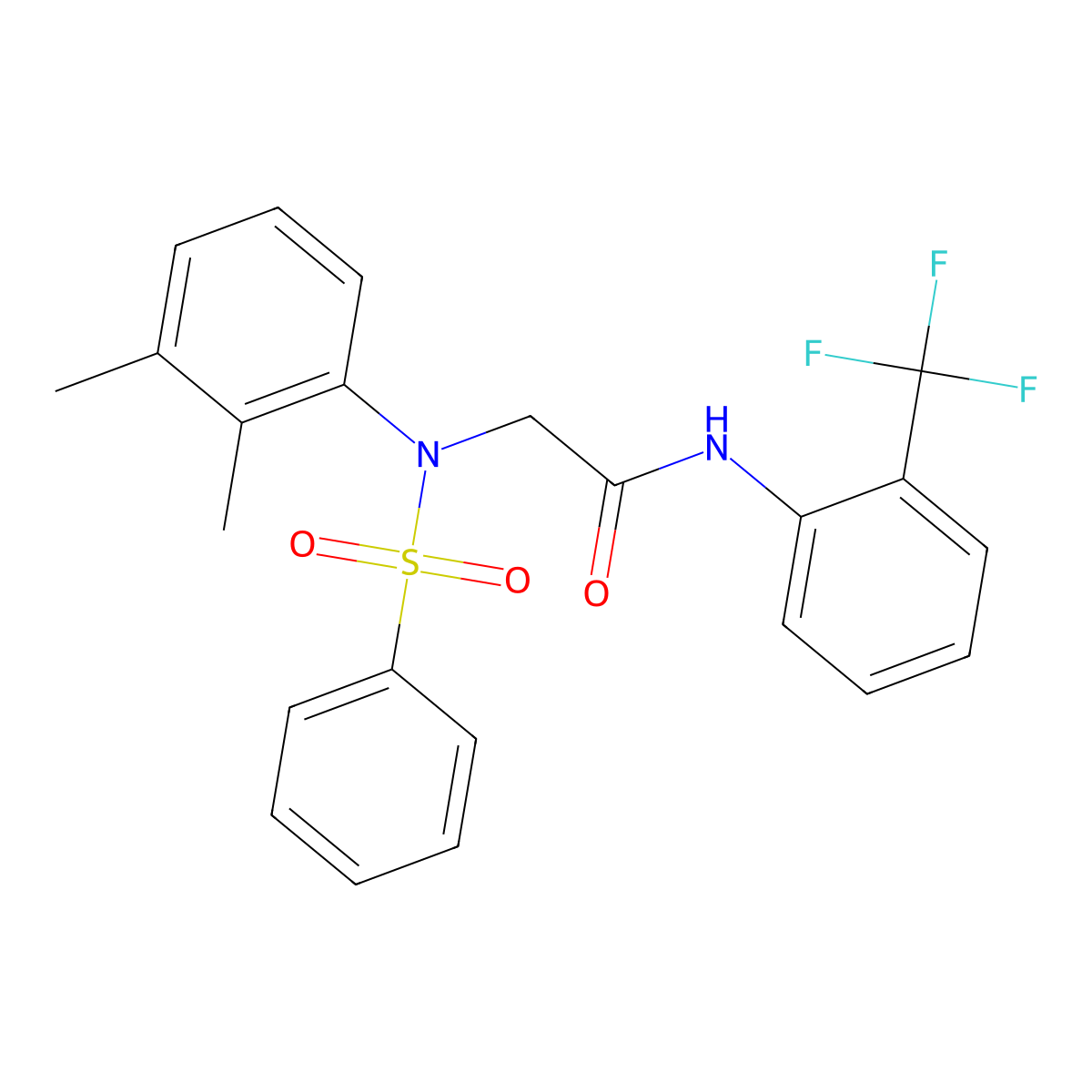 2-[(2,3-Dimethylphenyl)(phenylsulfonyl)amino]-N-[2-(trifluoromethyl)phenyl]acetamide molecular structure, CAS 432020-21-8
