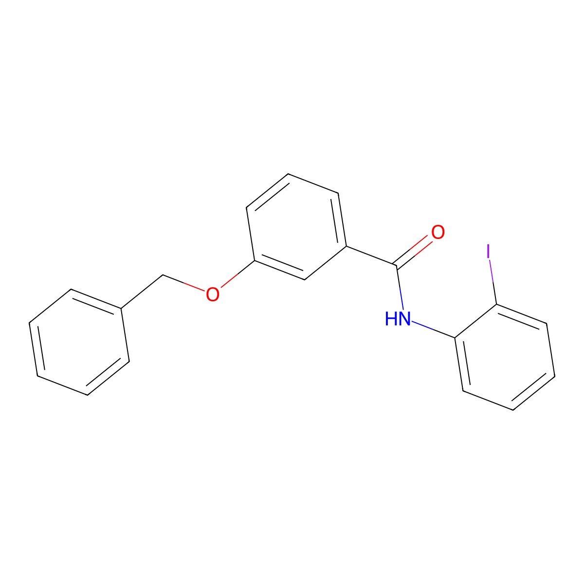 N-(2-iodophenyl)-3-phenylmethoxybenzamide molecular structure, CAS 432020-28-5