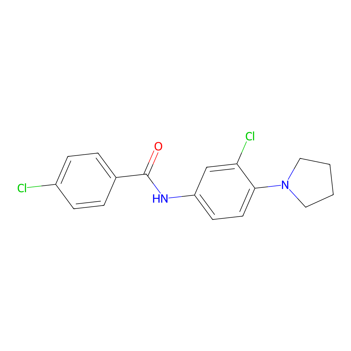 4-chloro-N-[3-chloro-4-(pyrrolidin-1-yl)phenyl]benzamide molecular structure, CAS 432020-31-0
