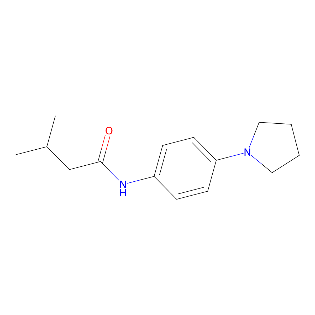 3-methyl-N-[4-(pyrrolidin-1-yl)phenyl]butanamide molecular structure, CAS 432020-33-2