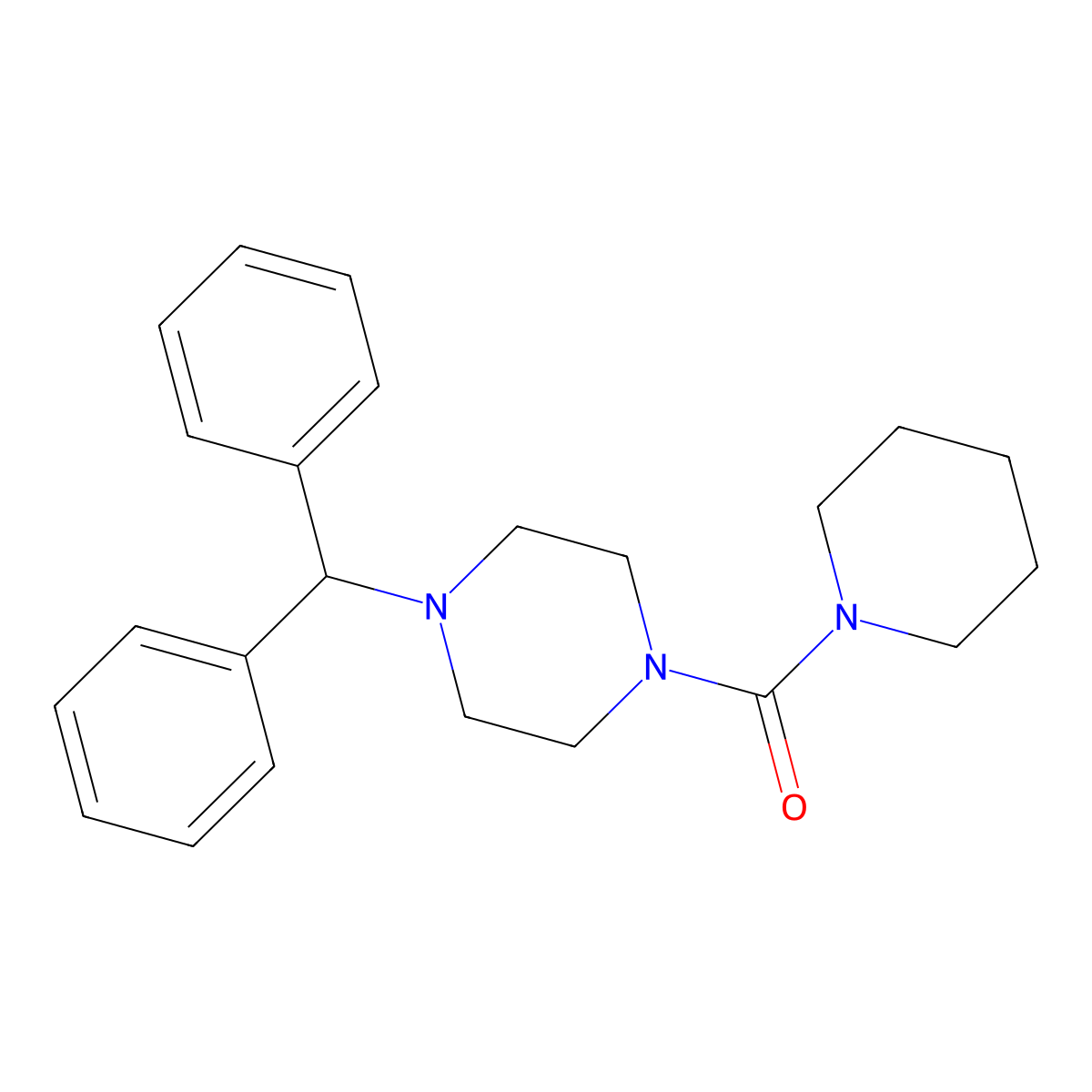 (4-Benzhydrylpiperazin-1-yl)-piperidin-1-ylmethanone molecular structure, CAS 432020-40-1