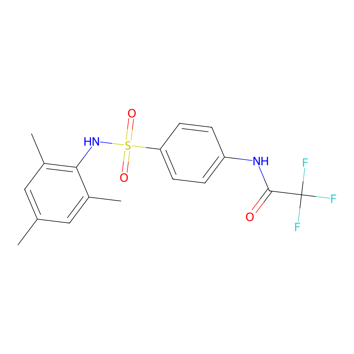 2,2,2-trifluoro-N-{4-[(mesitylamino)sulfonyl]phenyl}acetamide molecular structure, CAS 432020-44-5