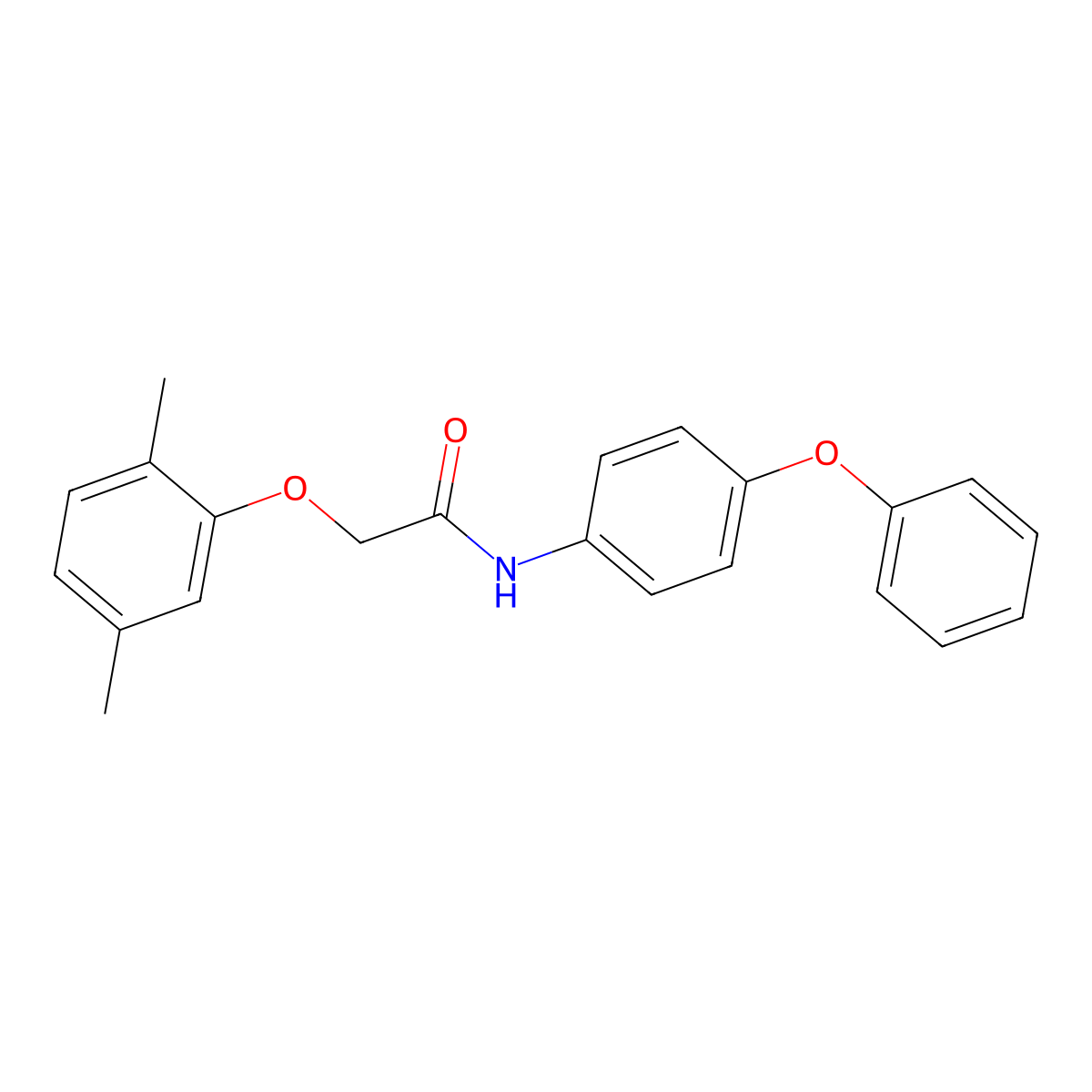 2-(2,5-dimethylphenoxy)-N-(4-phenoxyphenyl)acetamide molecular structure, CAS 432020-58-1
