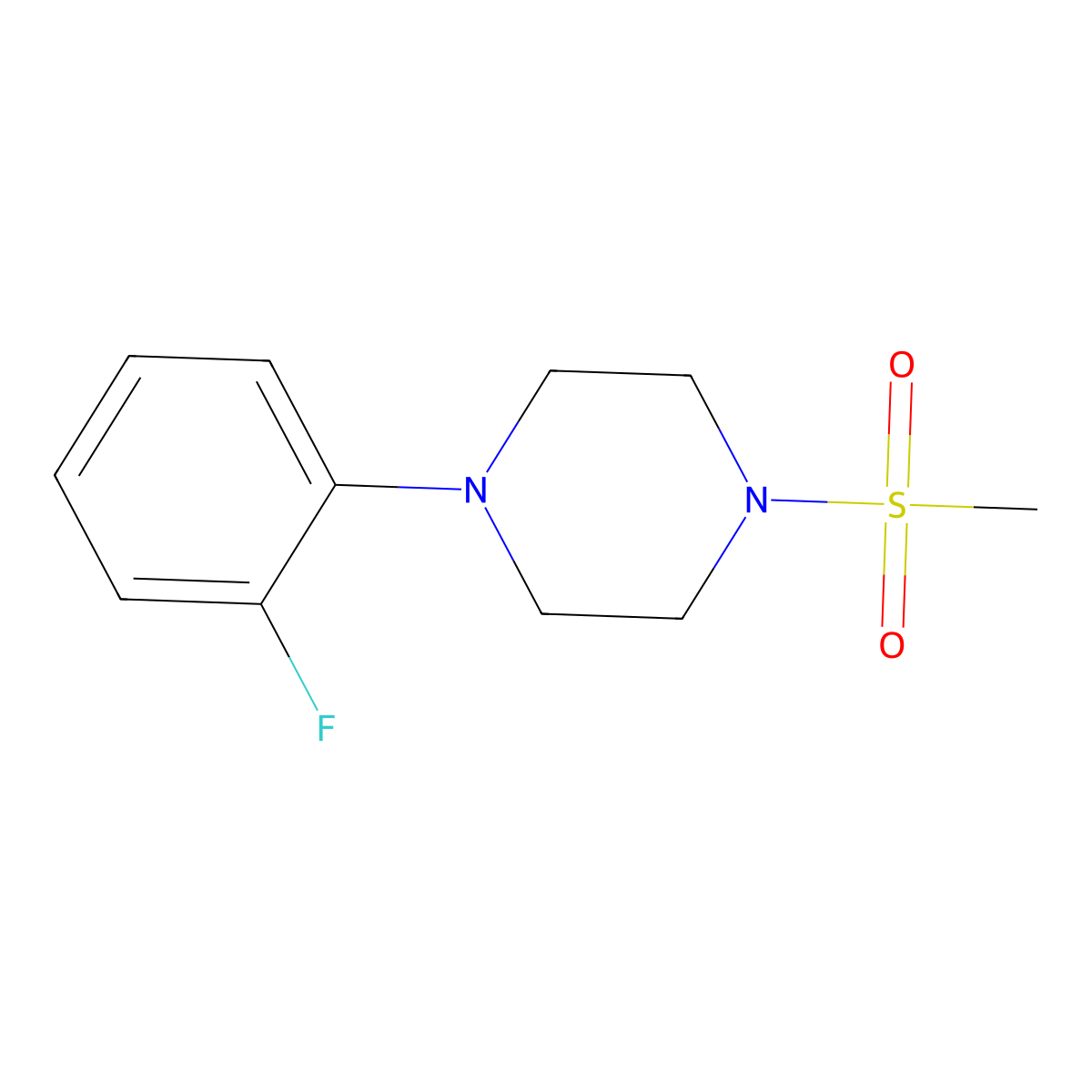 1-(2-Fluorophenyl)-4-(methylsulfonyl)piperazine molecular structure, CAS 432020-60-5