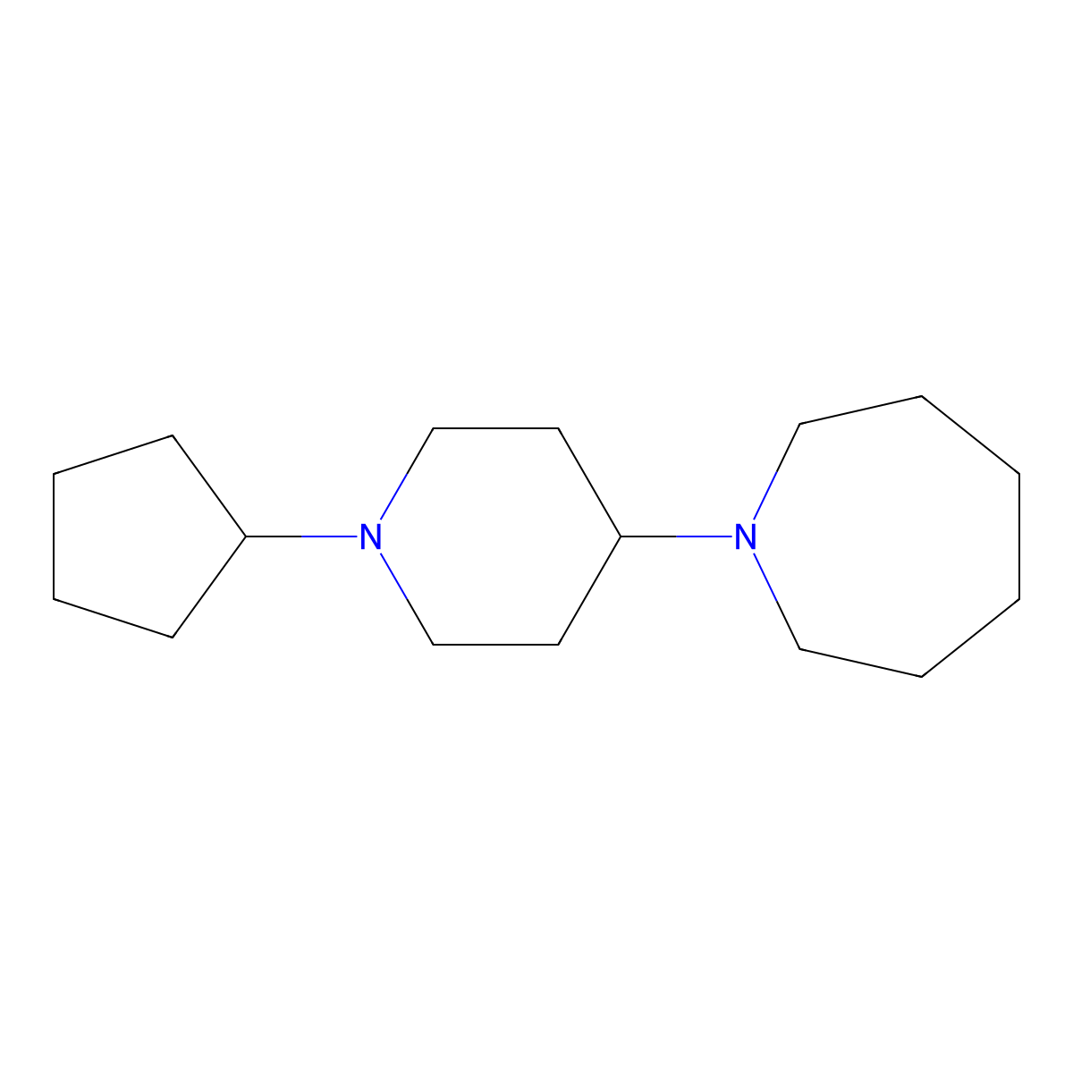 1-(1-Cyclopentylpiperidin-4-yl)azepane molecular structure, CAS 432020-62-7