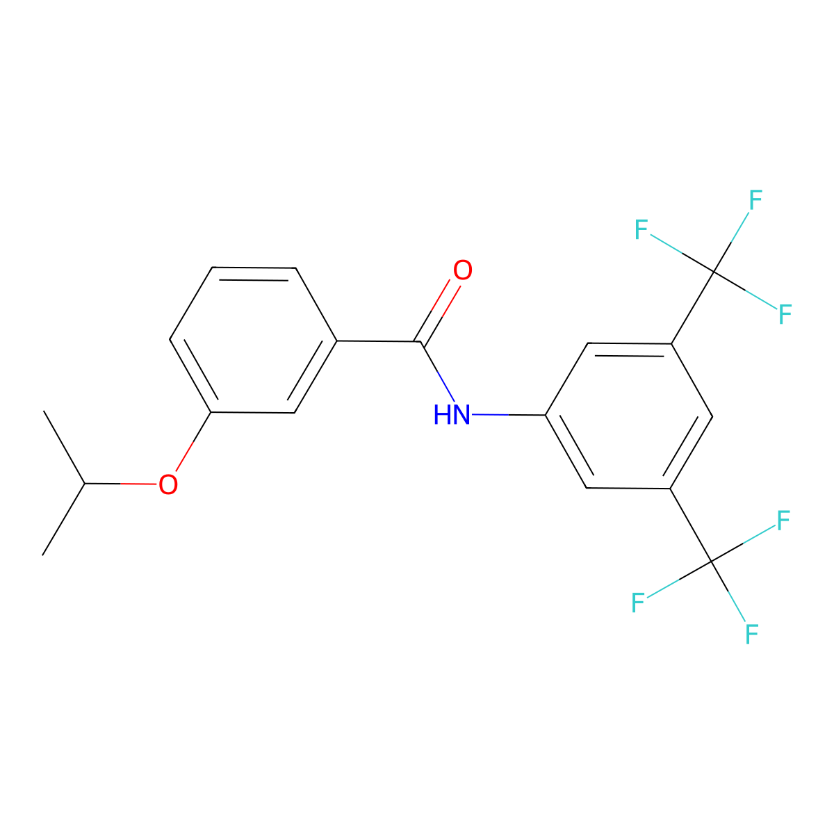 N-[3,5-bis(trifluoromethyl)phenyl]-3-propan-2-yloxybenzamide molecular structure, CAS 432020-67-2
