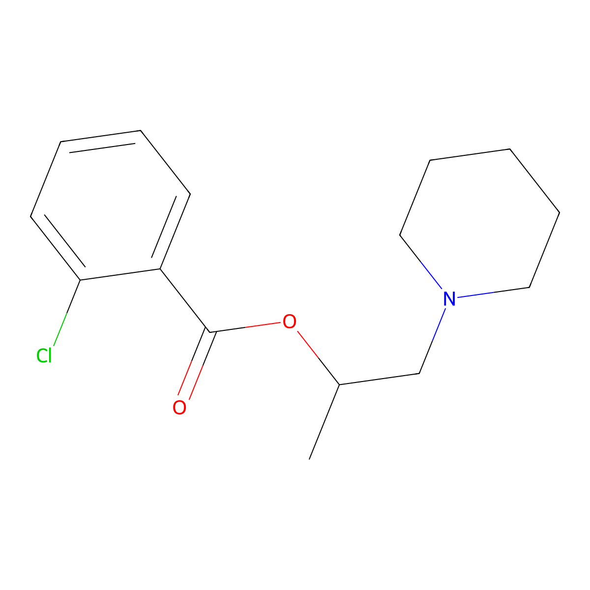1-(Piperidin-1-yl)propan-2-yl 2-chlorobenzoate molecular structure, CAS 432020-73-0
