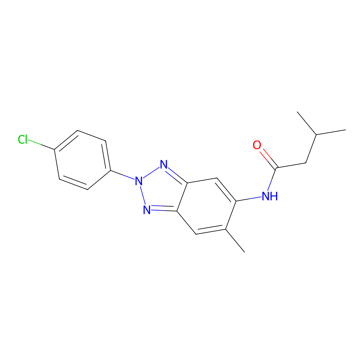 N-[2-(4-chlorophenyl)-6-methylbenzotriazol-5-yl]-3-methylbutanamide molecular structure, CAS 432020-78-5