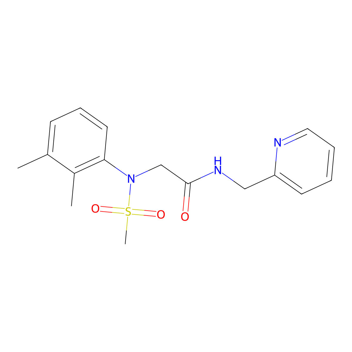 2-(2,3-dimethyl-N-methylsulfonylanilino)-N-(pyridin-2-ylmethyl)acetamide molecular structure, CAS 432020-80-9