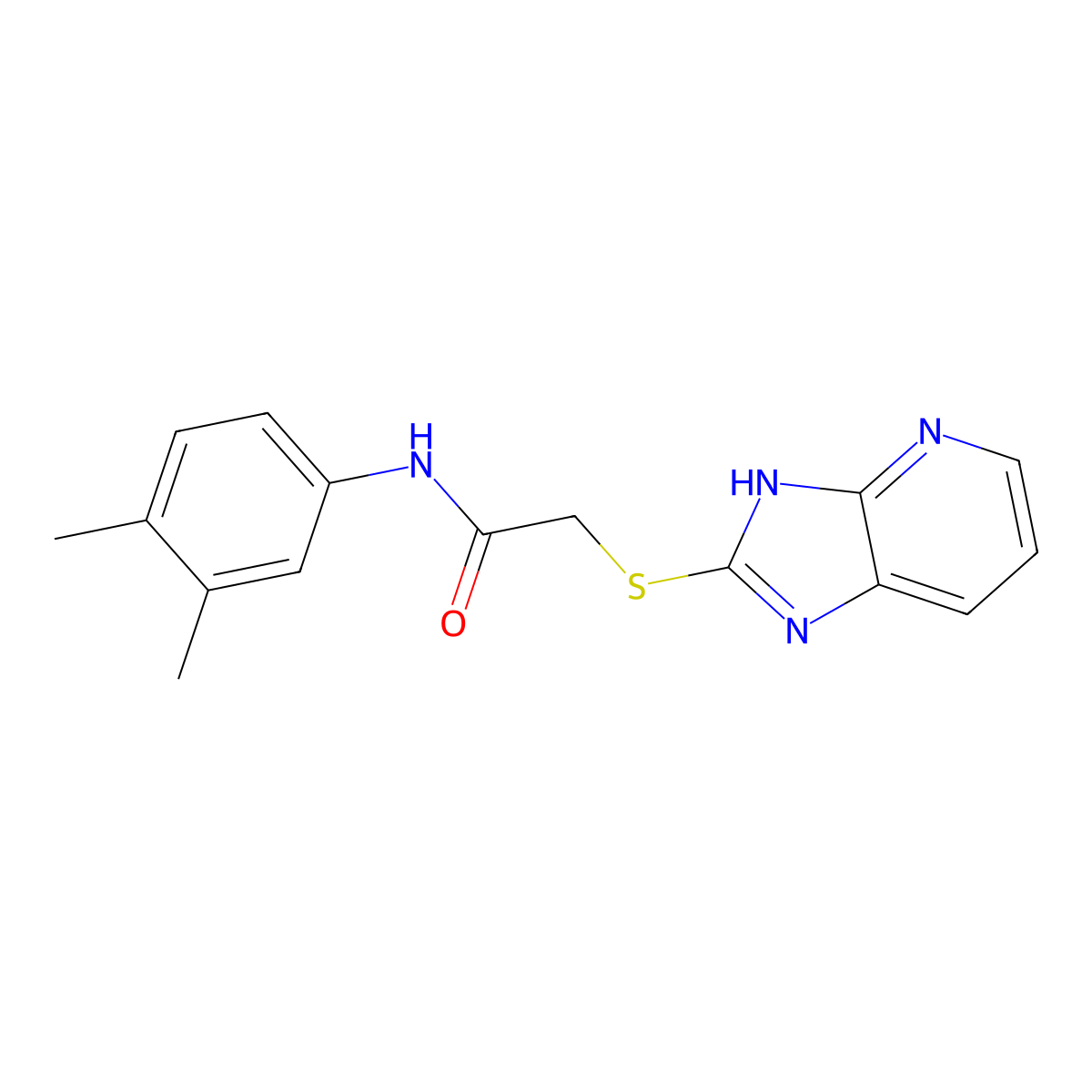 N-(3,4-dimethylphenyl)-2-(1H-imidazo[4,5-b]pyridin-2-ylsulfanyl)acetamide molecular structure, CAS 432020-81-0