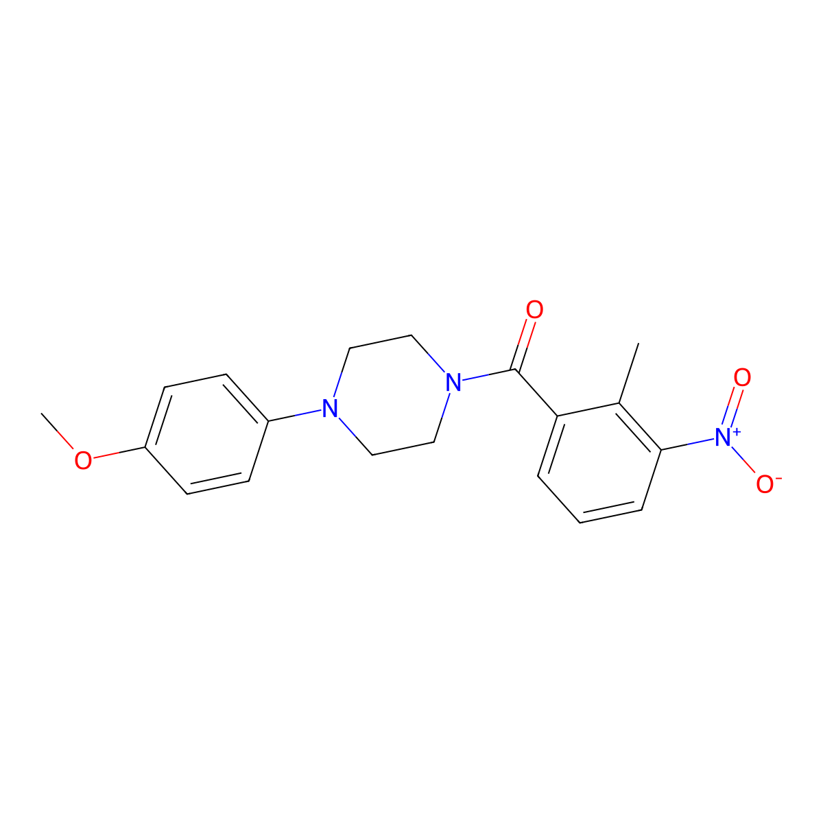 [4-(4-Methoxyphenyl)piperazin-1-yl]-(2-methyl-3-nitrophenyl)methanone molecular structure, CAS 432021-00-6
