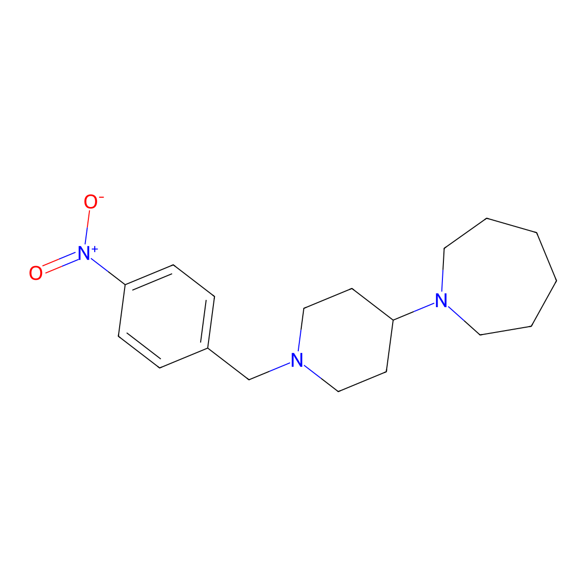 1-[1-[(4-Nitrophenyl)methyl]piperidin-4-yl]azepane molecular structure, CAS 432021-03-9