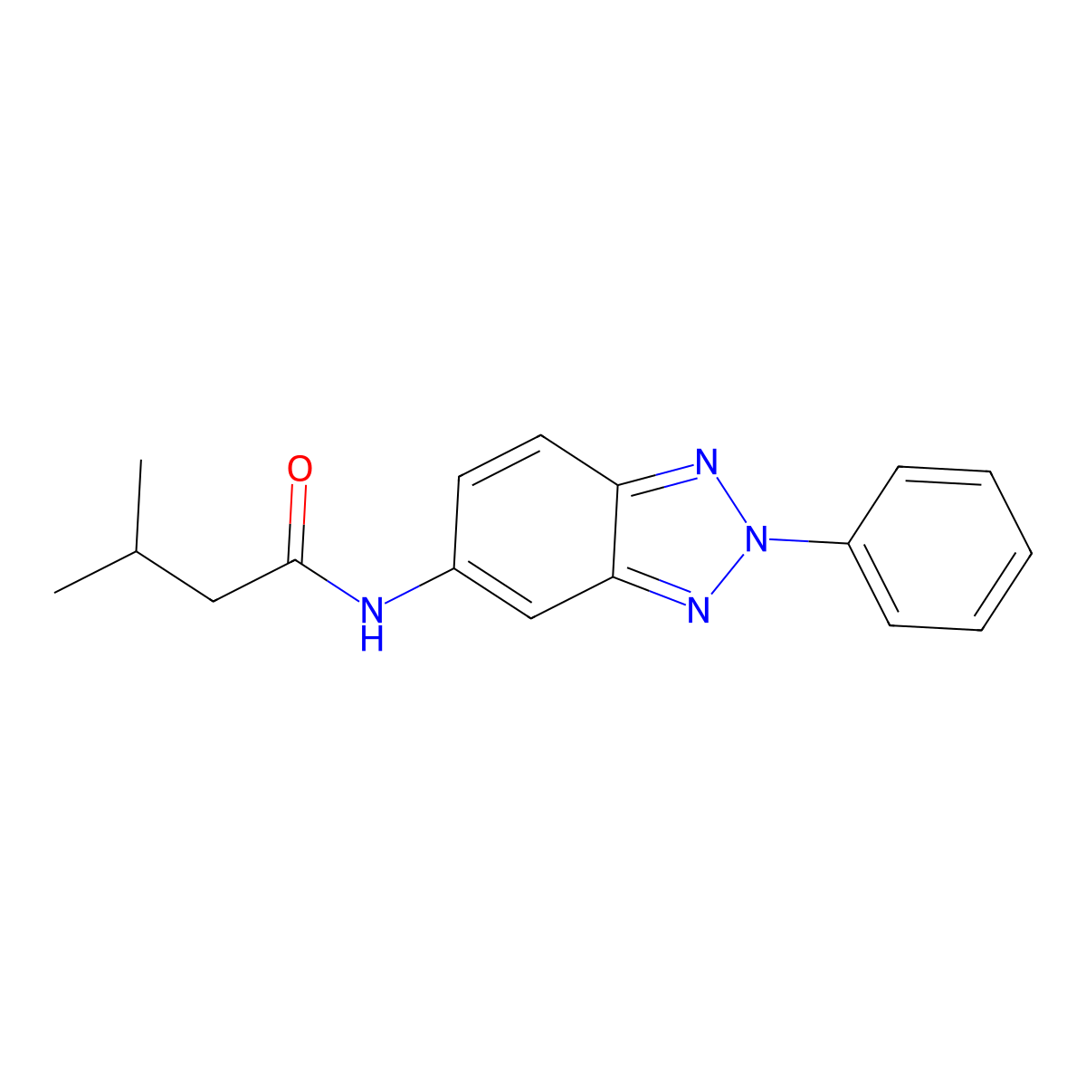 3-methyl-N-(2-phenylbenzotriazol-5-yl)butanamide molecular structure, CAS 432021-04-0