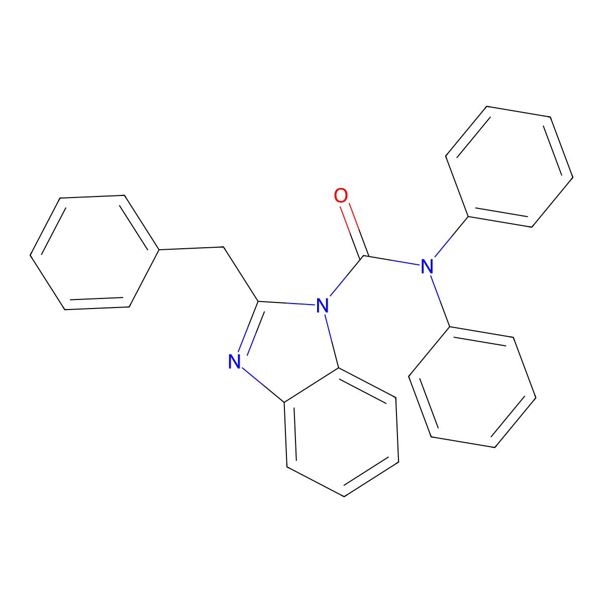 2-benzyl-N,N-diphenyl-1H-benzimidazole-1-carboxamide molecular structure, CAS 432021-22-2